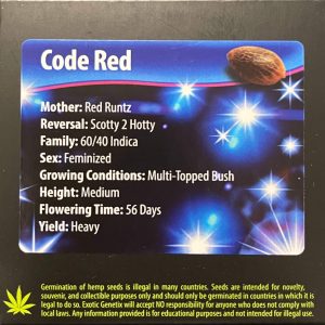 Exotic Genetix – Code Red (Feminized)