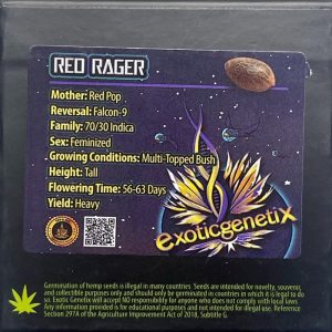 Exotic Genetix – Red Rager (Feminized)
